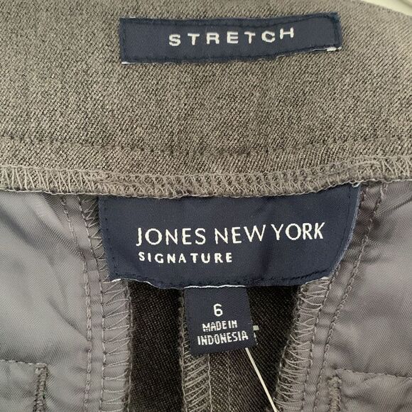 NWT Jones New York Signature Stretch Gray Dress Pants Size 6 - Picture 9 of 11